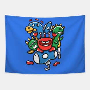 Monster Character Doodle Art Tapestry