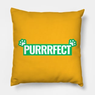 CAT LOVER LOGO GREEN PURRRFECT Pillow