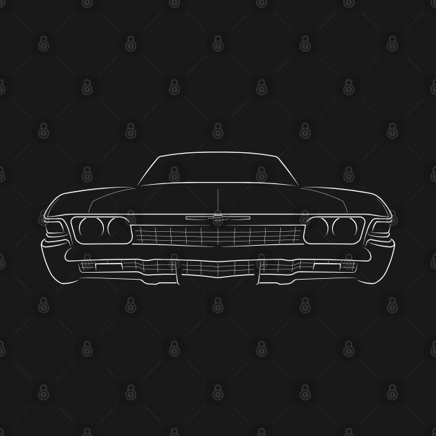 Front/profile - 1968 Chevy Impala - stencil, white by mal_photography