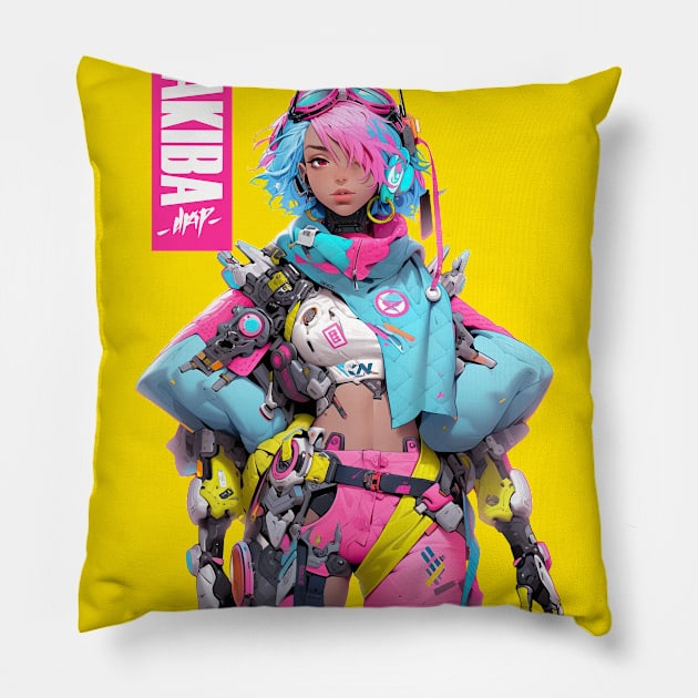 AKIBA DRIP - Bio Cybernetic Anime Waifu ワイフ 006 Navigator Girl | FUTURISTIC CYBER GIRL Pillow by Akiba Drip