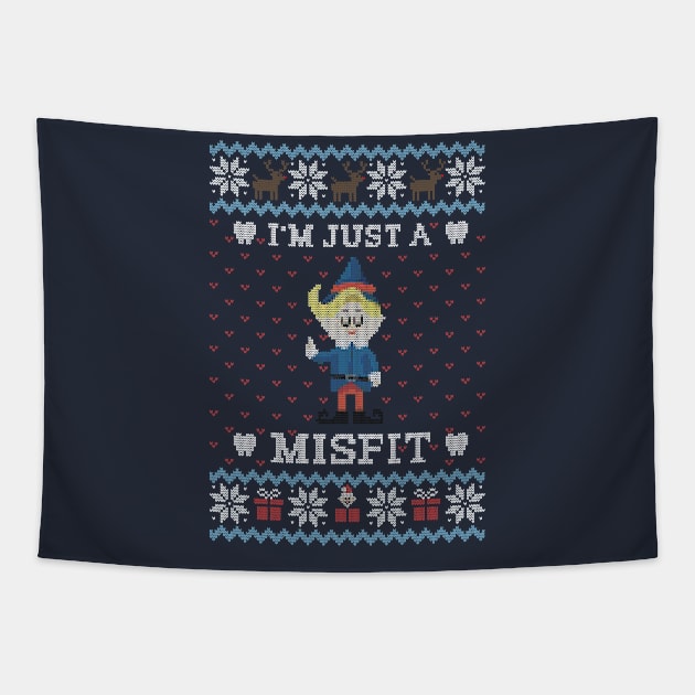 Just a Misfit Ugly Sweater Tapestry by Zachterrelldraws