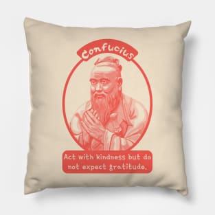 Confucius Portrait and Quote Pillow