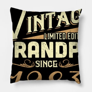 Vintage Grandpa Since 1983 Funny Man Myth Legend Daddy Pillow
