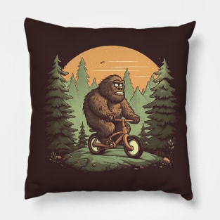 A Bicycling Bigfoot, A Cycling Yeti Pillow