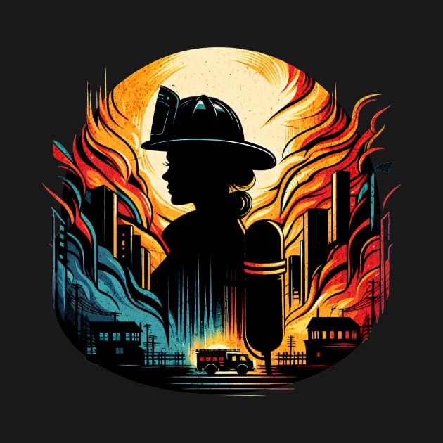 Proud Firefighter Woman Untold Heroes Design by Miami Neon Designs