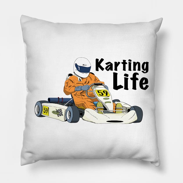 Karting Life, Go Karts Pillow by OzzieClothingC0