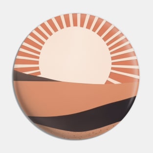 Vintage sunset in desert aesthetic Pin