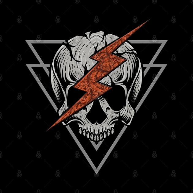 Electrify Your Style with our Badass Lightning Skull: Get it as a T-Shirt or Sticker or what you want! by Linna-Rose