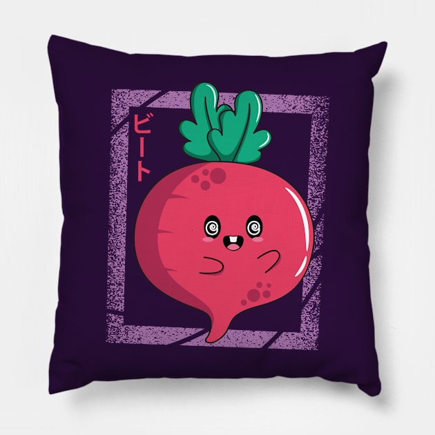 Kawaii Beet Pillow by spacedowl