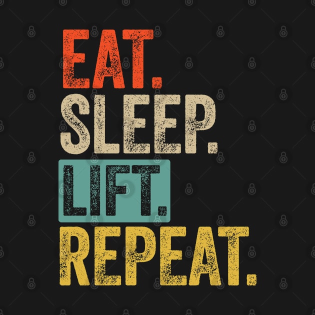 Eat sleep lift repeat retro vintage by Lyume