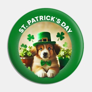 St Patricks Day Cute dog 2 Pin