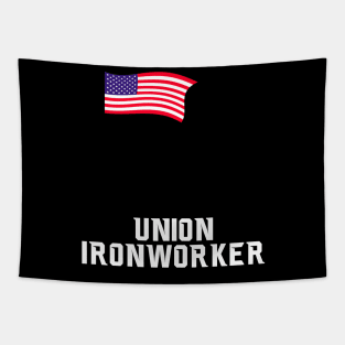 Hanging And Banging Union Iron Worker Tapestry