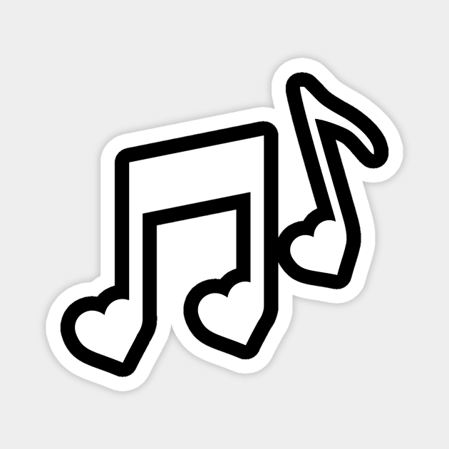 Music Note Love Heart Minimal Design Magnet by Minimal DM