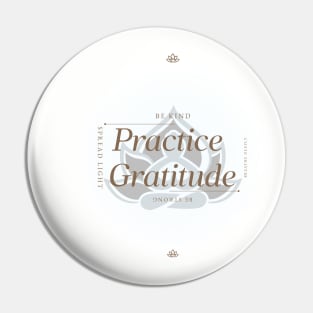 Practice Gratitude - Be Kind Pin
