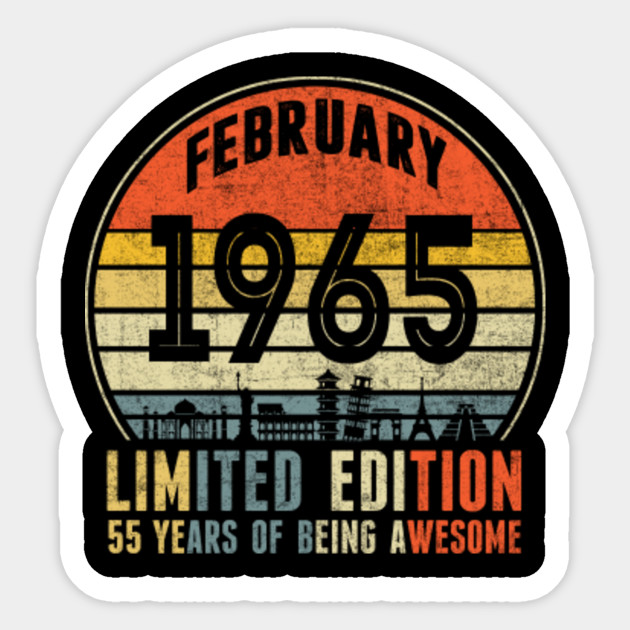 February 1965 Vintage Funny 55th Birthday Gift Awesome Gift For