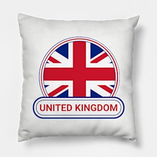 United Kingdom Country Badge - United Kingdom Flag Pillow