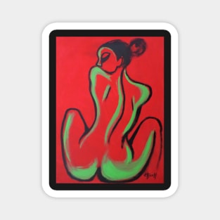 Red And Green Nude Magnet