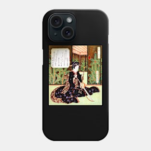 Japanese Woman Playing A Bowed Stringed Instrument Phone Case
