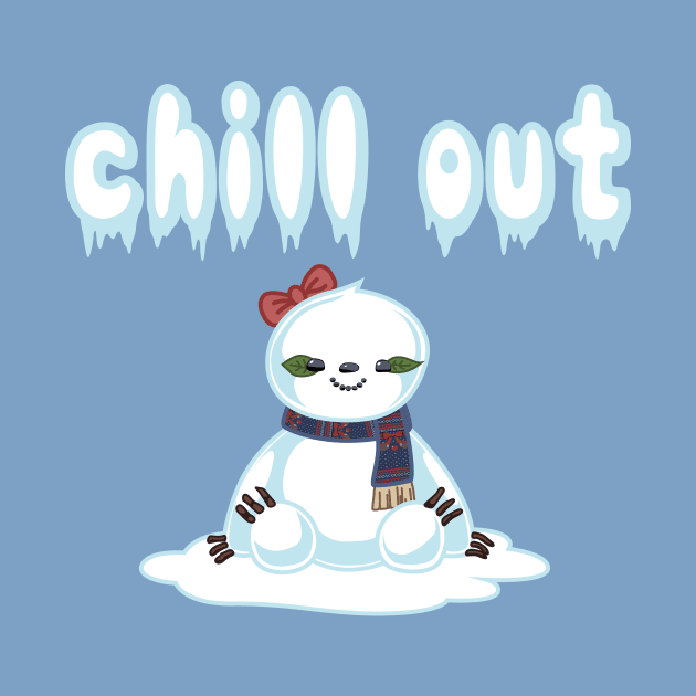 Snow Sloth says Chill Out by SlothgirlArt