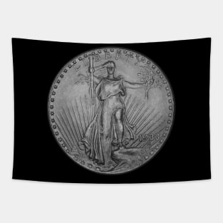 USA Liberty 1933 Coin in White Tapestry