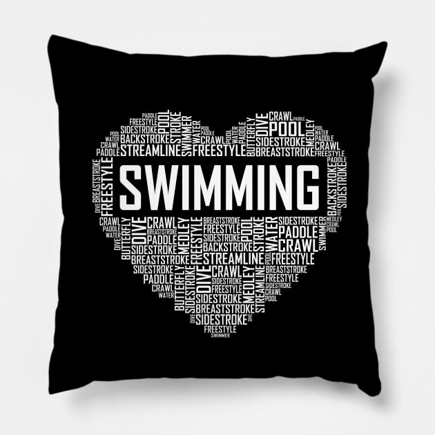 Swimming Heart Pillow by LetsBeginDesigns