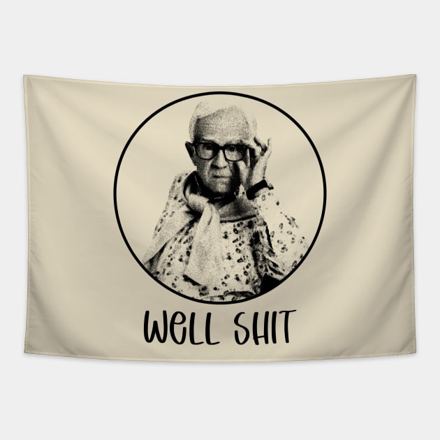 Men Well Shit Pencil Drawing Tapestry by BradleyLeeFashion