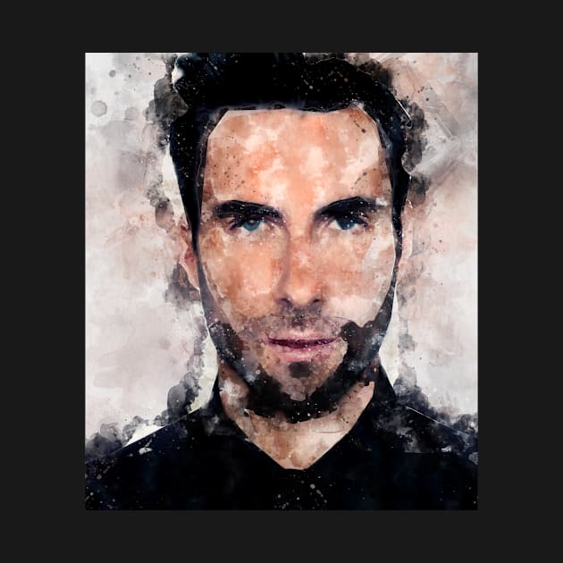 Adam Levine pop Portrait watercolour painting by nonagobich