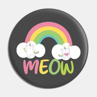 Meow rainbow cat, catcorn Pin