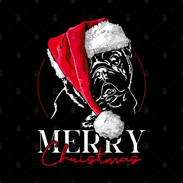 Cute Santa Pug Merry Christmas dog mom by wilsigns