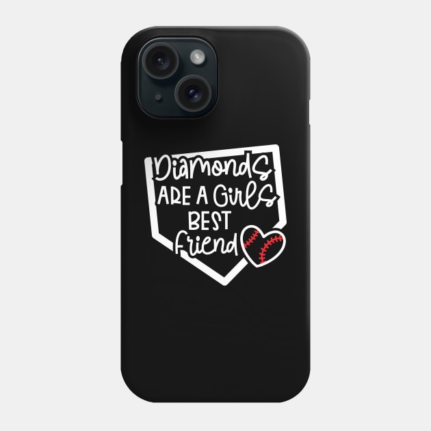 Diamonds Are A Girls Best Friend Softball Baseball Cute Phone Case by GlimmerDesigns