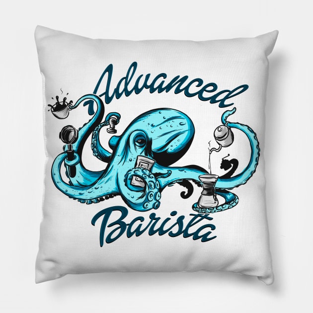 Coffee Barista Octopus Pillow by Kelimok