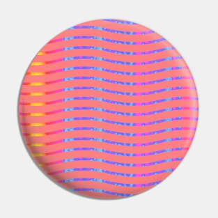 Wavy Lines Rainbow on Pink Pin