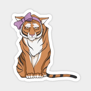 Don't Call Me Cute - Tiger In Pink Bow Magnet