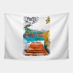 Blue Cove Athens USA Jetty Tapestry