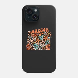 Oregon State Design | Artist Designed Illustration Featuring Oregon State Filled With Retro Flowers with Retro Hand-Lettering Phone Case