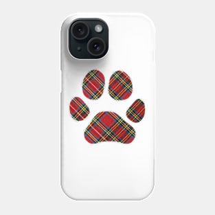 Lilly the Shiba Inu's Paw Print - Tartan on White Phone Case