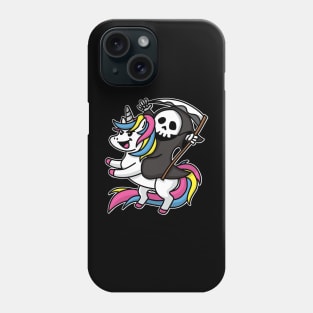 Death Riding Unicorn Cute but Scary Playful Kawaii Halloween Phone Case