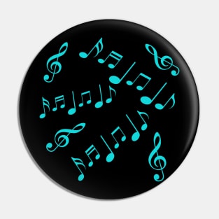 Blue Musical Notes Pin