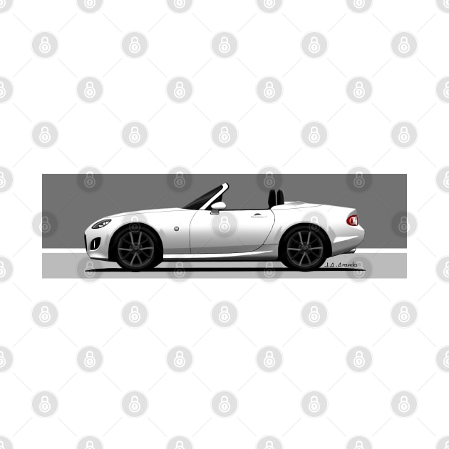 My drawing of the NC2 RC PRHT roadster convertible classic sports car with dark rims by jaagdesign