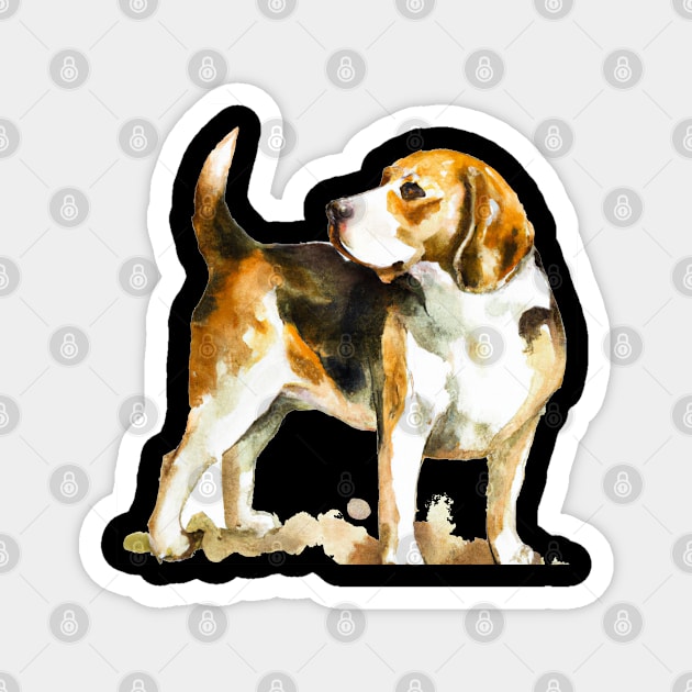 Beagle Watercolor - Gift For Dog Lovers Magnet by Edd Paint Something