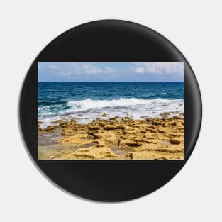 Mediterranean sea water with stone beach Pin