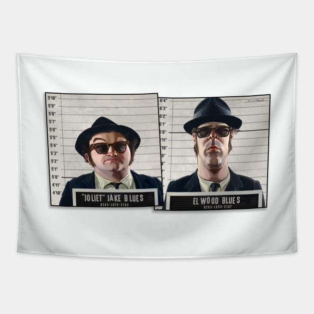 Blues Brothers Mugshots Tapestry by Dustin Resch