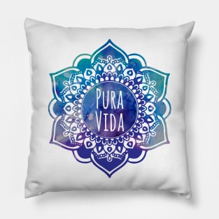 Pura Vida Watercolor Mandala Pillow