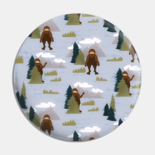 Big Foot Hide and Seek in the Mountains Blue Pin