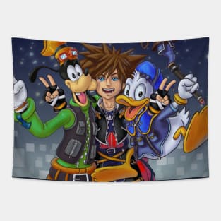 Kingdom Hearts - Sora Donald Goofy Tapestry