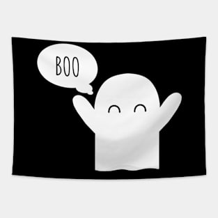 Cute Spooky Ghost saying BOO minimal design Tapestry