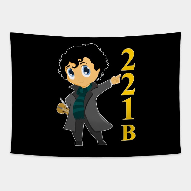 Sherlock Chibi Tapestry by scoffin