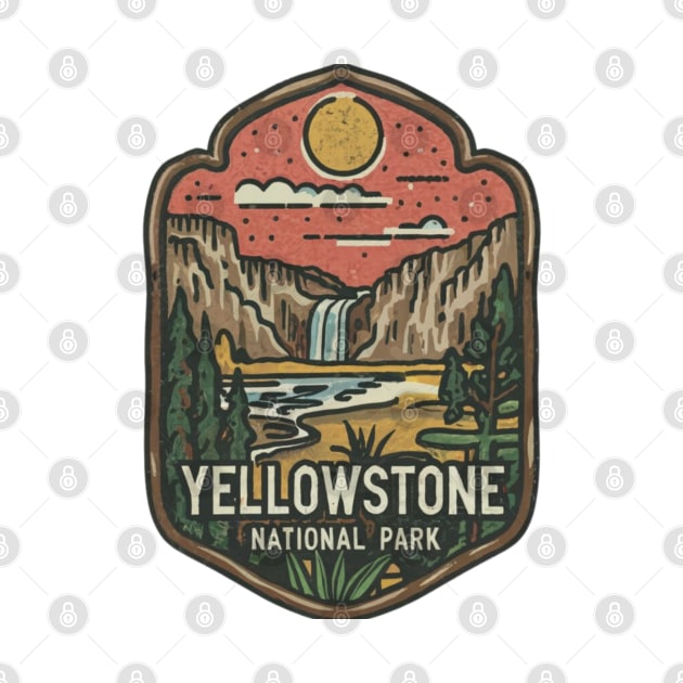 Yellowstone National Park Badge by Classic Clic