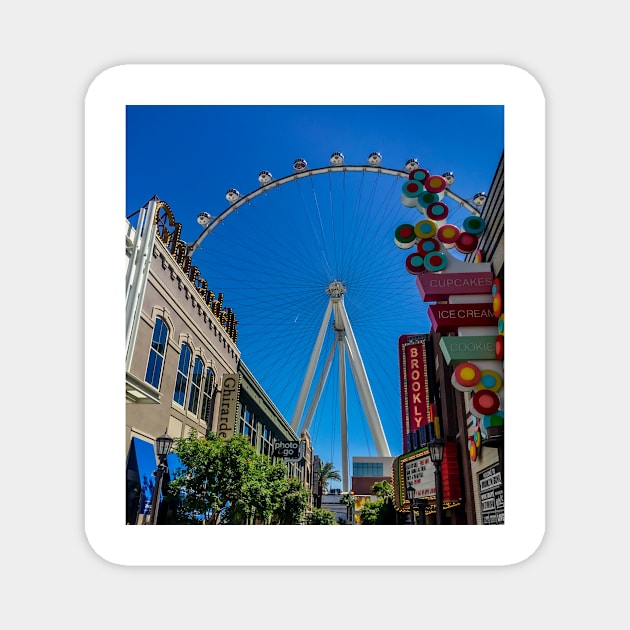 Linq Promenade - High Roller Ferris Wheel - Las Vegas Magnet by Debra Martz