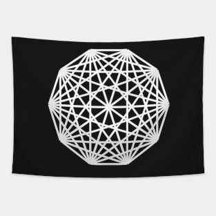 White Polyhedron Geometric Shape Tapestry